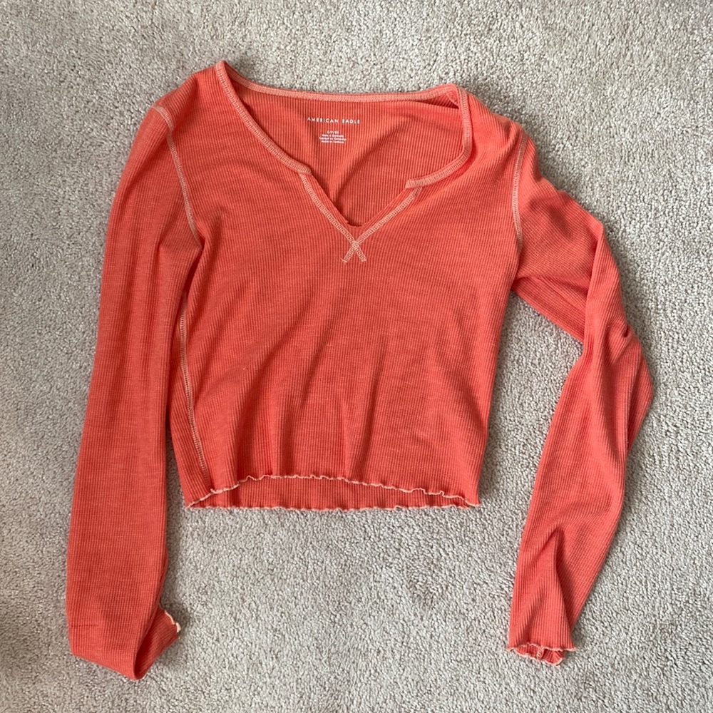 Orange long sleeve basic tee